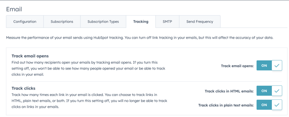 hubspot marketing email tracking compliance