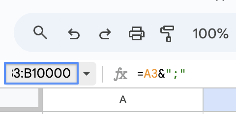 Excel semicolon in bulk